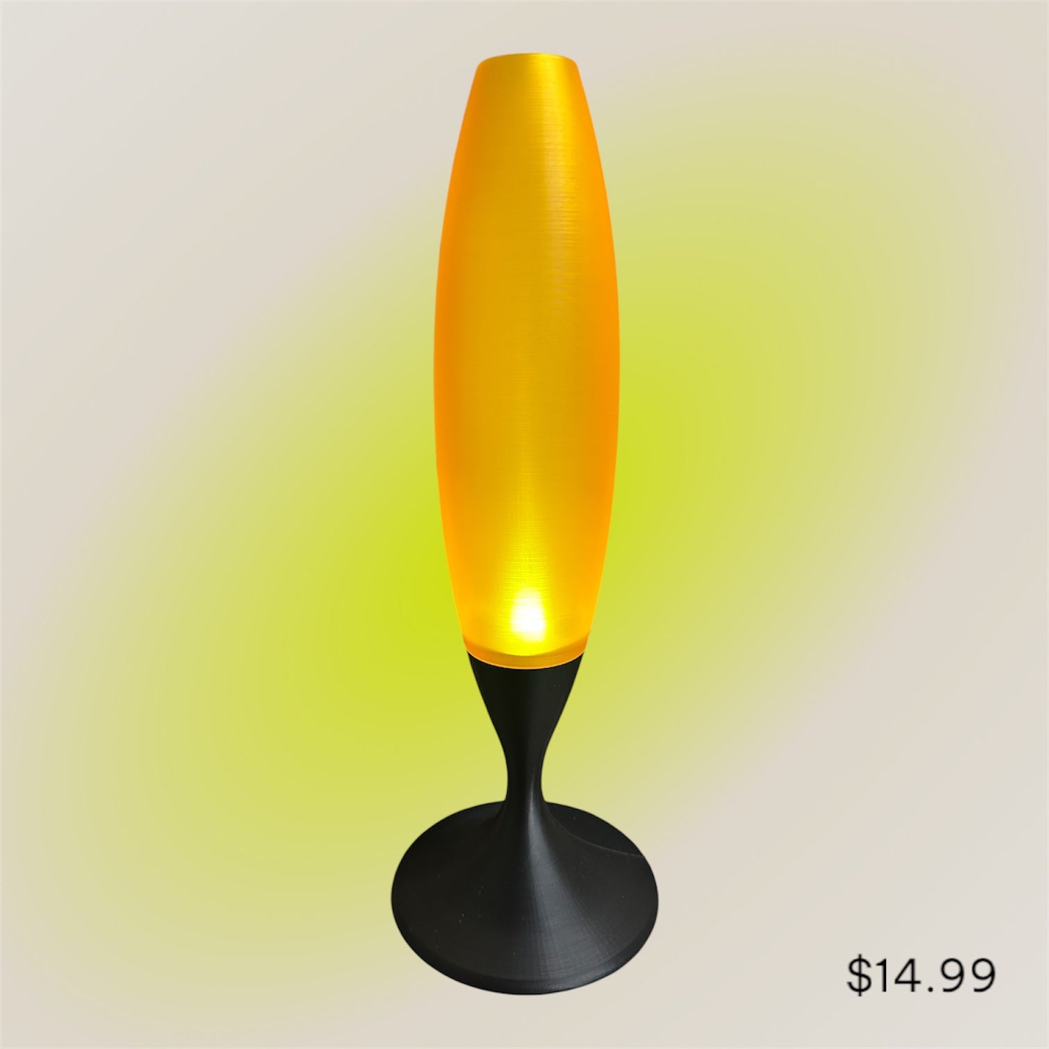 Dimmable LED Amber Lamp Black Base NEW