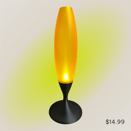 Dimmable LED Amber Lamp Black Base NEW