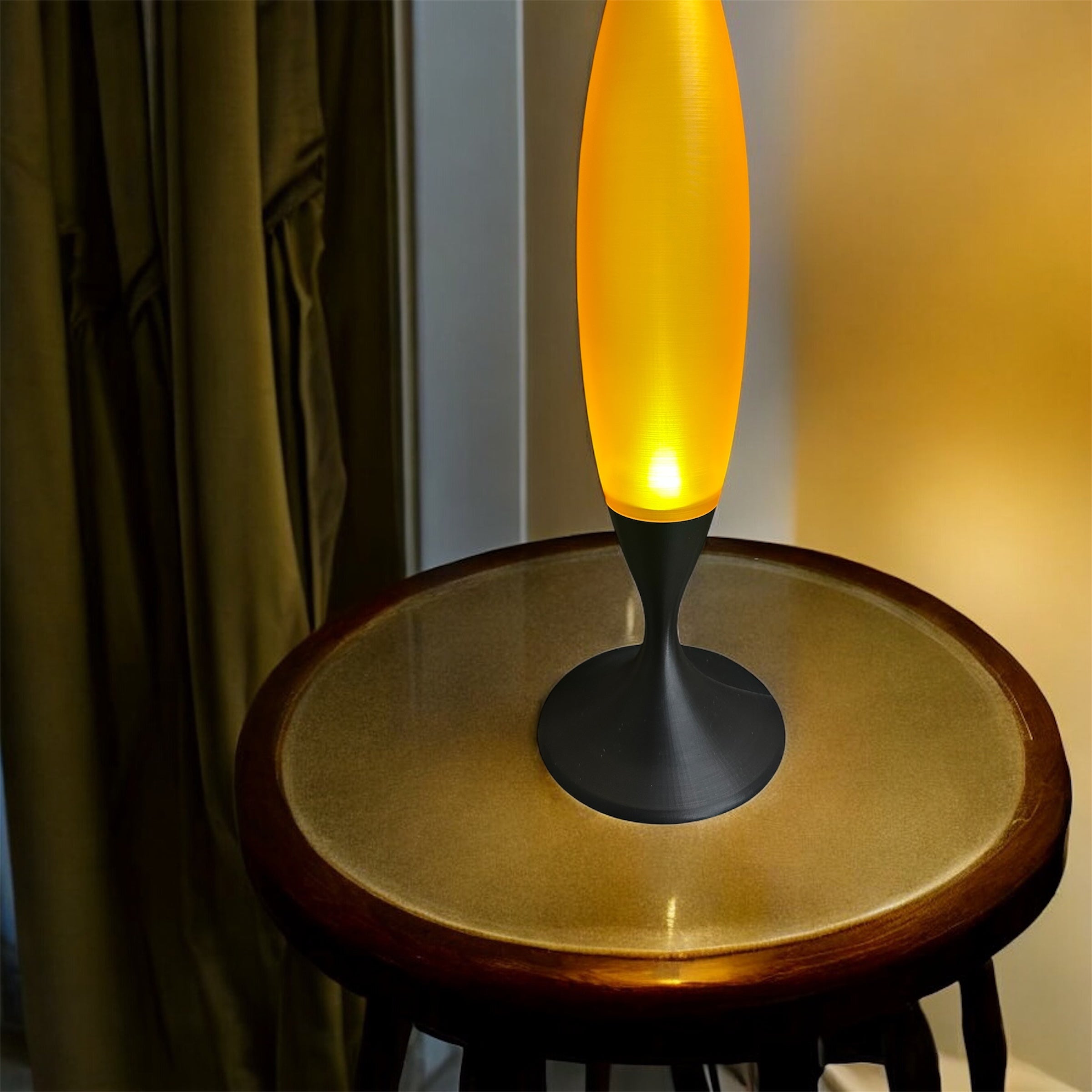 Dimmable LED Amber Lamp Black Base NEW